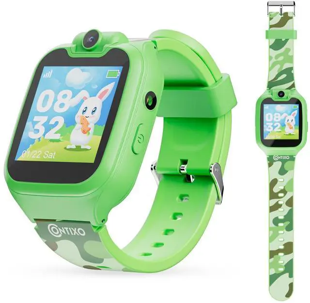 Main image of KW01 Smart Watches for Kids, Green 1.54" HD Touch Screen Educational Smartwatch Toy with Games Camera Video Recorder Calculator Flashlight Music Player Gift for 3-12 Years Old Boys Girls