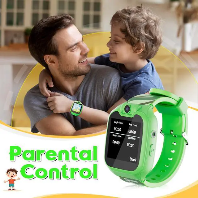 Alt view image 5 of 6 - KW01 Smart Watches for Kids, Green 1.54" HD Touch Screen Educational Smartwatch Toy with Games Camera Video Recorder Calculator Flashlight Music Player Gift for 3-12 Years Old Boys Girls