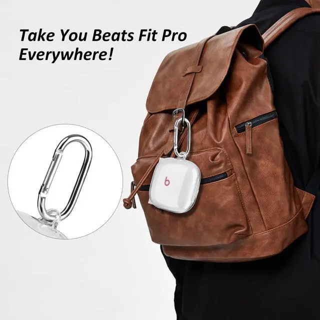 Alt view image 6 of 6 - Compabitle with Beats Fit Pro Case Cover, Hard Case for Apple Beats Fit Pro 2021 Shockproof Protective Earbuds Case with Keychain Accessories for Men Women (Clear)