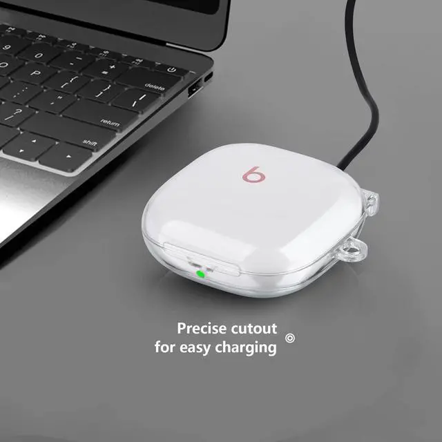 Alt view image 3 of 6 - Compabitle with Beats Fit Pro Case Cover, Hard Case for Apple Beats Fit Pro 2021 Shockproof Protective Earbuds Case with Keychain Accessories for Men Women (Clear)