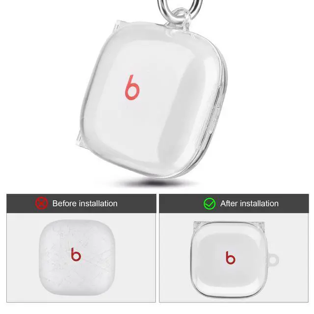 Alt view image 5 of 6 - Compabitle with Beats Fit Pro Case Cover, Hard Case for Apple Beats Fit Pro 2021 Shockproof Protective Earbuds Case with Keychain Accessories for Men Women (Clear)