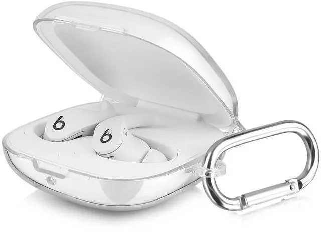 Main image of Compabitle with Beats Fit Pro Case Cover, Hard Case for Apple Beats Fit Pro 2021 Shockproof Protective Earbuds Case with Keychain Accessories for Men Women (Clear)