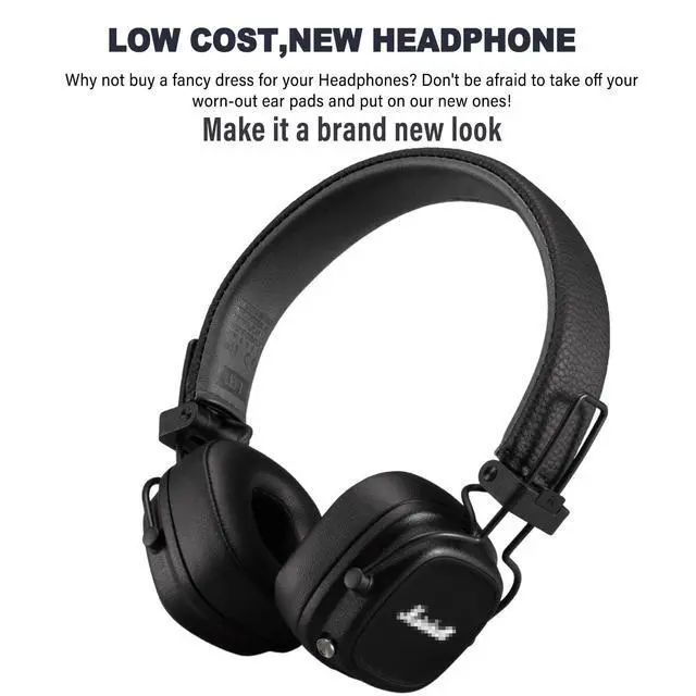 Alt view image 3 of 7 - Major IV Ear Pads Cushions Replacement Compatible with Marshall Major 4 Major IV Headphones Ear Cushions£¬Ear Muffs Memory Foam Earpads