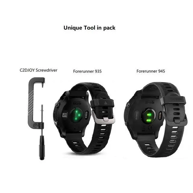 Alt view image 2 of 3 - Strap Compatible with Garmin Forerunner 965/955/945/93522mm Replacement Watch band - Woven Nylon with Hook-And-Loop