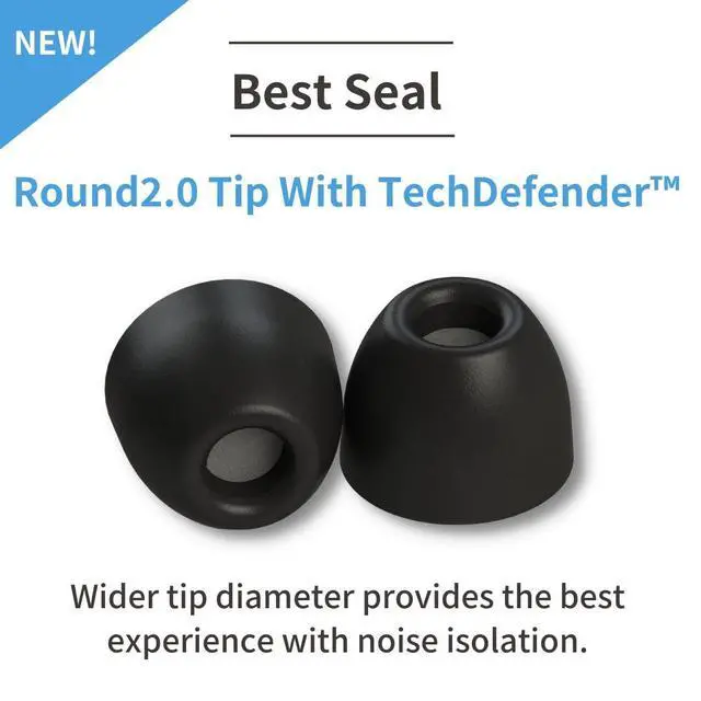Alt view image 2 of 6 - SmartCore Memory Foam Replacement IEM Ear Tips, Round, Black, Medium | 3 Pairs, for Most Wired Devices, Superior Noise Isolation, Ultimate Comfort, Secure Fit