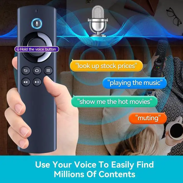 Alt view image 7 of 7 - DR49WK B/PE59CV Replacement Remote Control for AMZ TV 2nd/3nd Gen Stick | for TVs Stick Lite/4K, Cube (1st Gen/2nd Gen, and Later), Voice Search