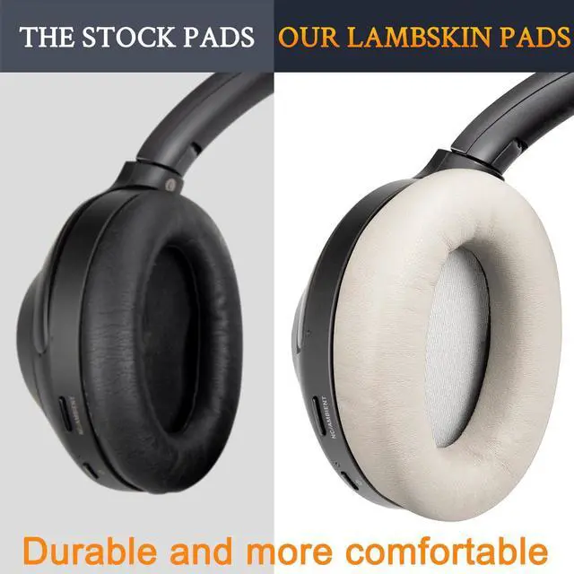 Alt view image 3 of 6 - Lambskin Professional Replacement Earpads Cushions for Sony WH-1000XM3 (WH1000XM3) Over-Ear Headphones, Ear Pads Cushions with Noise Isolation Foam, Added Thickness - Brilliant Gold