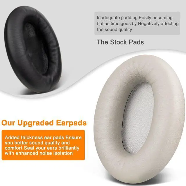 Alt view image 5 of 6 - Lambskin Professional Replacement Earpads Cushions for Sony WH-1000XM3 (WH1000XM3) Over-Ear Headphones, Ear Pads Cushions with Noise Isolation Foam, Added Thickness - Brilliant Gold