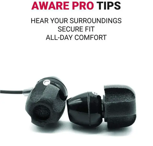 Alt view image 2 of 6 - Aware Pro SmartCore Memory Foam Replacement IEM Ear Tips, Black | 3 Pairs, Medium, for Most Wired Devices & IEMs, Superior Noise Isolation, Ultimate Comfort, Secure Fit
