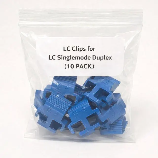 Main image of LC Clips for LC Singlemode Duplex Connector Clips 10 Pack Blue for Fiber Optic Cable