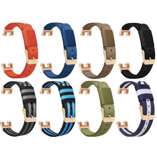 Alt view image 4 of 7 - Bands Fit for Garmin Lily Bands Women with 2x Screws and Wrench Removal Tools, 14.2mm Width Soft Nylon Replacement Watch Straps Fit for Garmin LilY Women Smartwatch