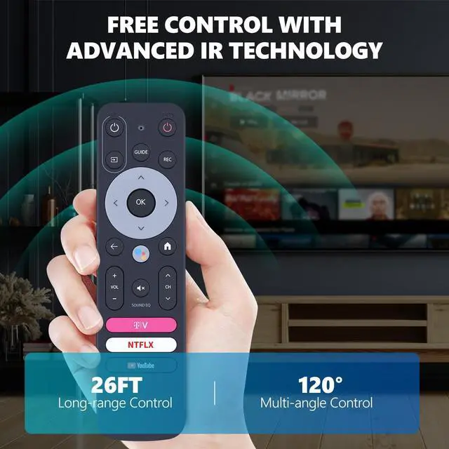 Alt view image 4 of 5 - Replacement Voice Remote Control for TVision T-Mobile HUB Google TV | Easy to Pair, Voice Control