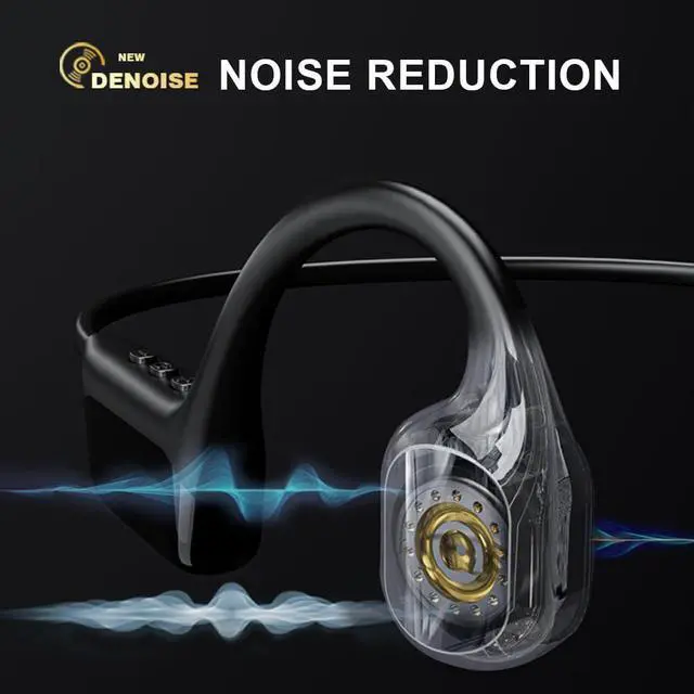 Alt view image 6 of 6 - Swimming Headphones Bone Conduction Open Ear Headset MP3 Player Built-in 32G Memory IP68 Underwater Waterproof Stereo Bluetooth Earphone LED Screen for Driving Bicycling Running Skiing-S10 Black
