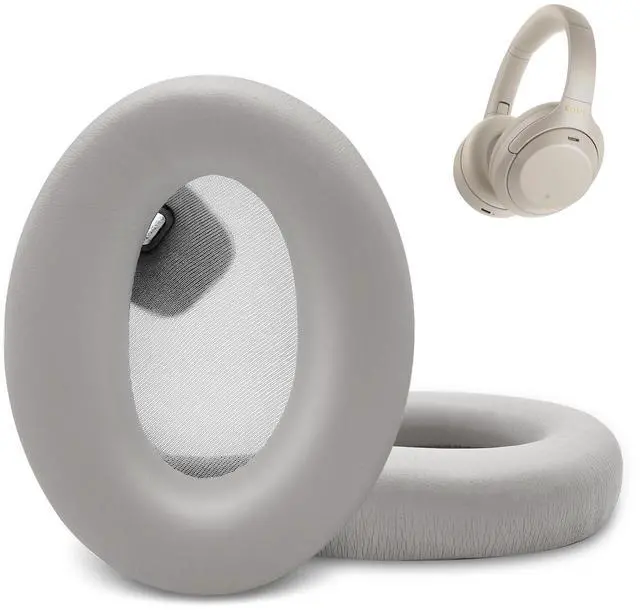 Main image of Ear Pads Replacement for Sony WH-1000XM4 - Silver Earpads for Sony WH1000XM4 Noise Canceling Wireless Headphones, Premium Protein Leather (Silver)