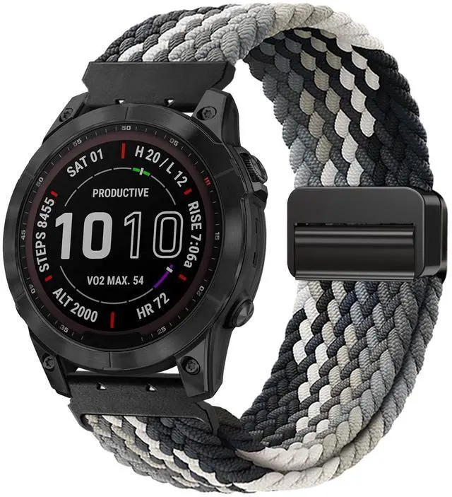 Main image of 22mm-Quickfit-Bands for Garmin-Fenix-8-47mm - Magnetic Braided Replacement Strap for Garmin-Fenix-7/7 Pro/6/6 Pro/5/5 Plus Forerunner 965/955/945/Approach S70 47mm/S62/S60/Quatix 7 Smartwatch