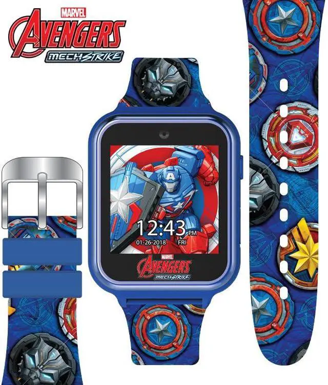 Alt view image 5 of 6 - Marvel Avengers Kids Smart Watch - Touchscreen with Mech Strike Heroes, Games, Selfie Camera, Step Tracker, Timer, and Alarm - Fits Wrists 5.5" to 8.0"
