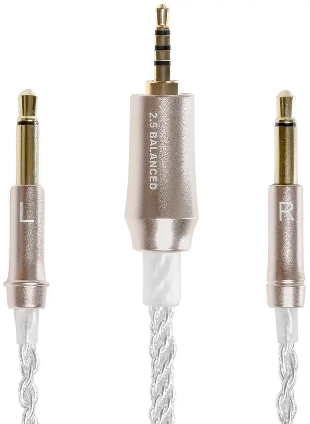 Main image of 99 Series Silver Plated Upgrade Balanced 2.5mm Jack | Headphones HiFi Replacement 2.5mm Male to Dual TS Mono 3.5mm Male Connector Plug | Length 1.2m/3.9ft