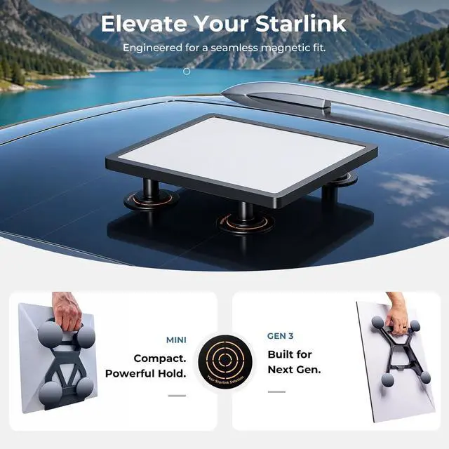 Alt view image 7 of 7 - 4PCS Starlin Mini/Gen 3 Magnetic Metal Plate, 3M Adhesive Metal Plate for Magnetic Mount for Starlin Mini/Gen 3/4/4X, Magnetic Mounting Plate for Car Truck SUV Glass Aluminum Vehicle Roof