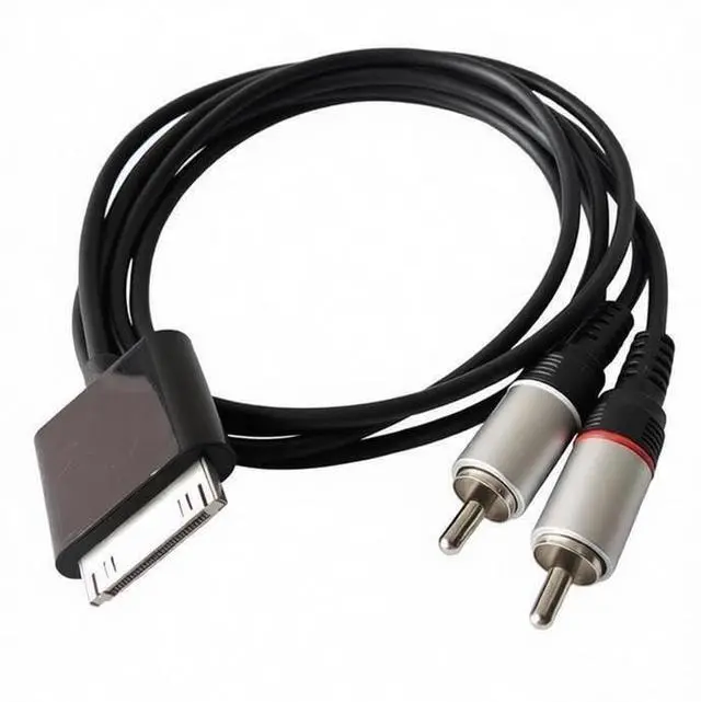 Main image of 30-Pin Male Dock Connector Cable to 2RCA Audio Cable for iPod Phone Pad 5ft