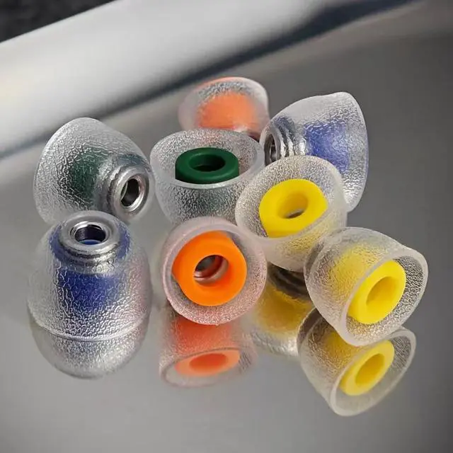 Alt view image 5 of 7 - Tang Sancai Noble Earbud Tips, Replaceable Stainless Steel IEM Eartips, Liquid Silicone Medical Grade Hypoallergic Ear Plugs for in-Ear Monitor (M- 4 Pairs)