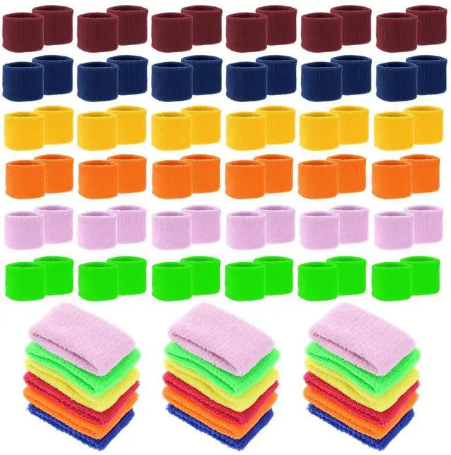 Main image of 72 Pcs(36 Pairs) Sports Wristbands for Kids Bulk, Wrist Sweatbands for Kids, Neon Sports Wristband for Children, Fan Wristband for Summer Camp, Soccer, Football, Basketball, Party Favors