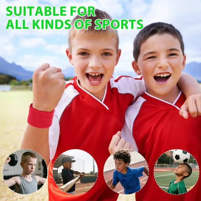 Alt view image 5 of 7 - 72 Pcs(36 Pairs) Sports Wristbands for Kids Bulk, Wrist Sweatbands for Kids, Neon Sports Wristband for Children, Fan Wristband for Summer Camp, Soccer, Football, Basketball, Party Favors