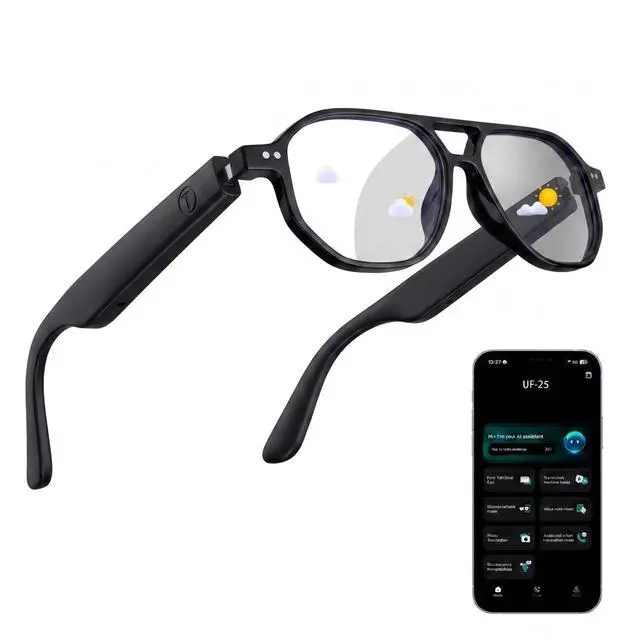 Main image of AI Smart Glasses for Men Women Real-Time Translation Open-Ear Audio | 160+ Languages Photochromic Lenses AI Assistant Touch Control Bluetooth Glasses with Hands-Free Calls Travel Trade Business