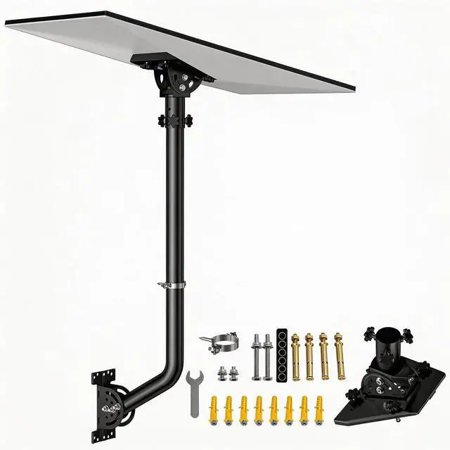 Main image of Starlink Standard 4 Mount, 24" Heavy Duty Wall & Roof Pole Mounting Kit | Long Wall Mount with Adjustable Pipe Adapter, Pivot Base for Angle Adjustment, Fit Gen 4(V4),Gen 3(V3), Weatherproog Iron