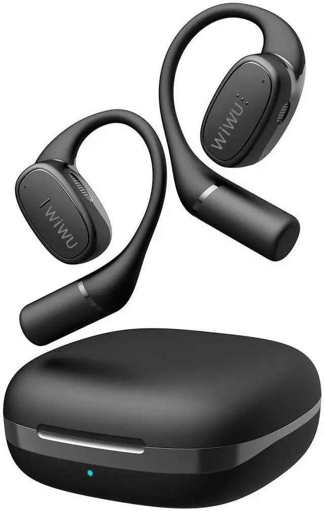 Main image of Open Ear Earbuds,Wireless Bluetooth Headphones with Earhooks,Lightweight Comfort,AI Clear Calls,Powerful Sound,40H Playtime Sport Earbuds Waterproof for Running Office Fitness Black