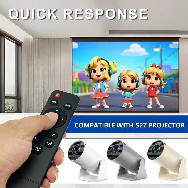 Alt view image 4 of 7 - New Replacement Remote Control Compatible with Wimius S27 Mini LED LCD Wi-Fi Movie Portable Projector