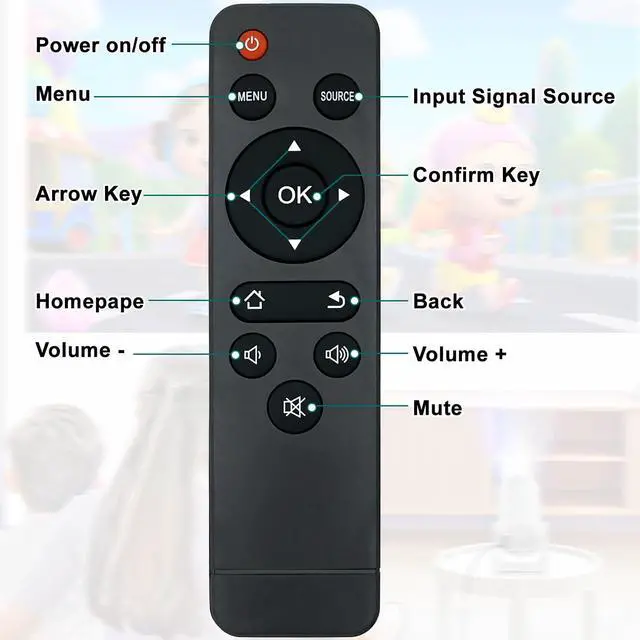 Alt view image 3 of 6 - Replacement Remote Control for Wimius S27 Portable Mini Movie Projector