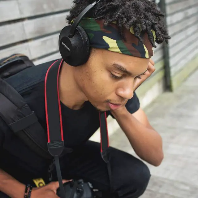 Alt view image 4 of 6 - KPH7 Wireless Bluetooth On-Ear Headphones, Black, Microphone, Foldable | On-Board Controls, Lightweight Portable Design, Compact Storage