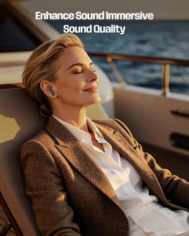 Alt view image 3 of 7 - 128 - True Wireless Earbuds with Touchscreen, Bluetooth 6.0, HiFi Stereo, 50H Playtime, ANC Noise Canceling Headset, IPX5 Waterproof Earphones for Sports/Work