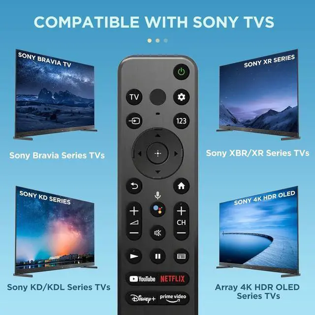 Alt view image 5 of 7 - Smart Voice Remote Control RMF-TX800U Compatible with Sony A80K X80K X95K X90K X85K 4K 8K 2022 XR-65A80K RMF-TX900U HDR LED Smart TV