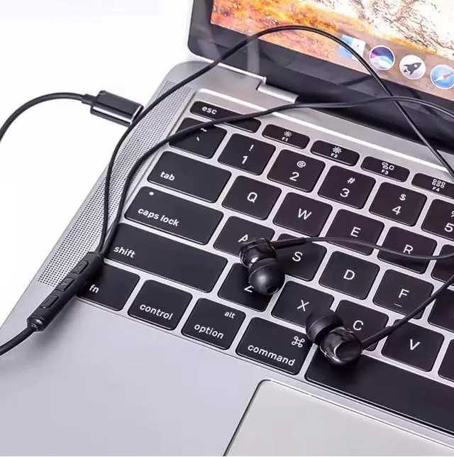 Alt view image 6 of 7 - Active Noise Canceling Earbuds Wired, USB-C, ANC Earbuds, Zero Latency Earbuds, Black IPX4 Sweatproof & Water-Resistant Gaming Earphones - iPhone 17/16/15, Samsung S24, Steam Deck, PC, Laptop