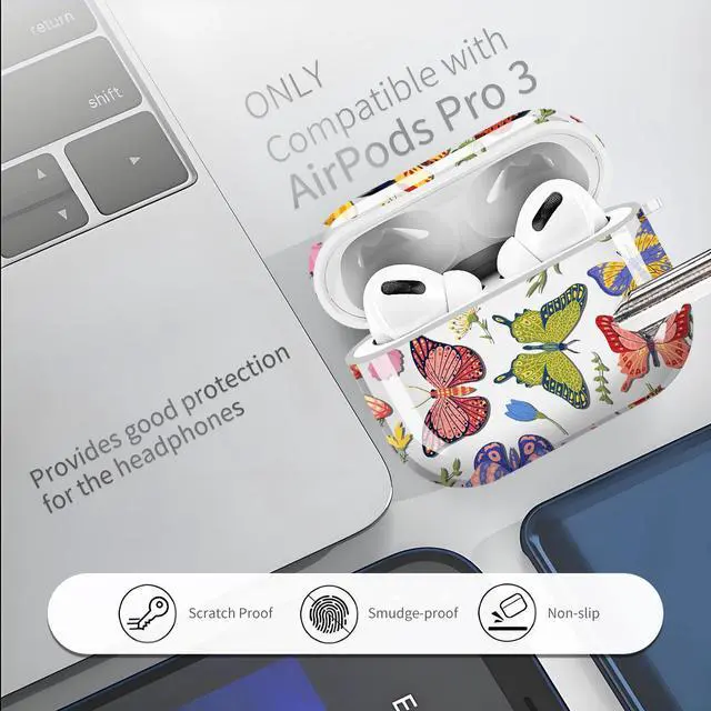Alt view image 3 of 6 - for Cute Airpods Pro 3 Case Clear, Soft TPU Air Pods Pro 3rd Generation Cover Protective Skin Girl Women with Gold Keychain for iPod Pro 3 Gen 2025 - Cute Butterfly