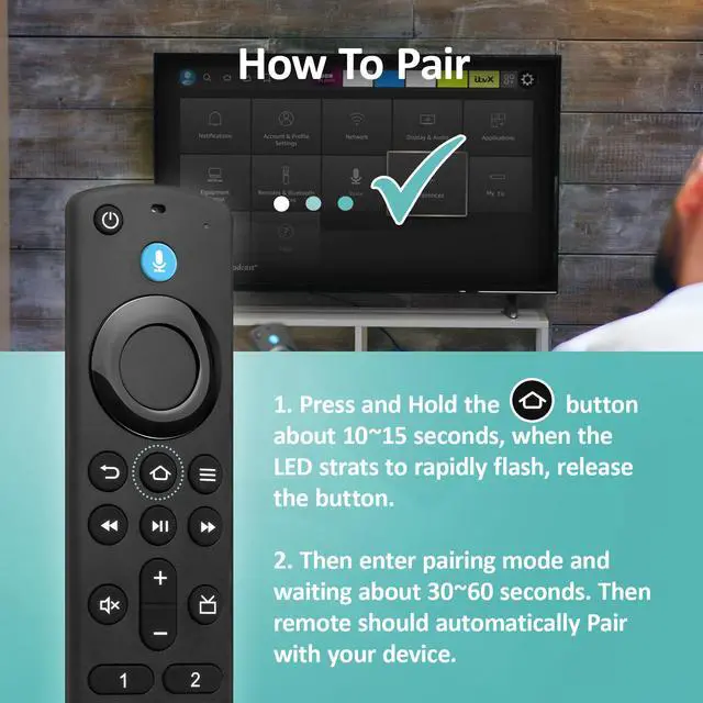 Alt view image 6 of 7 - Replacement Voice Remote Fit for All Fireseries TV Cube/Stick, Compatible with Firestick 4K Max/4K (1st/2nd Gen), TV Stick (2nd/3rd Gen)/Lite/HD, and for All TCL, Insignia-Toshiba-Pioneer Smart-TVs