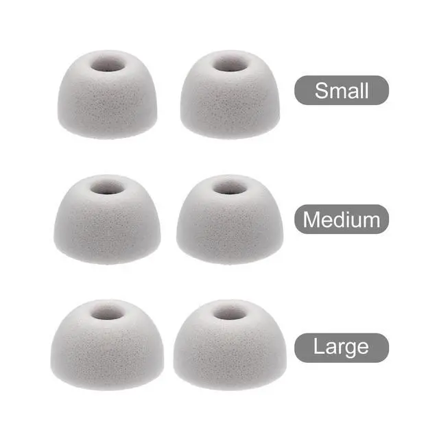 Alt view image 3 of 3 - Replacement Foam Ear Tips for JBL Endurance Peak 4/Peak 3/Peak II | Earbuds Tips, 3 Pairs (S/M/L) Gray/White