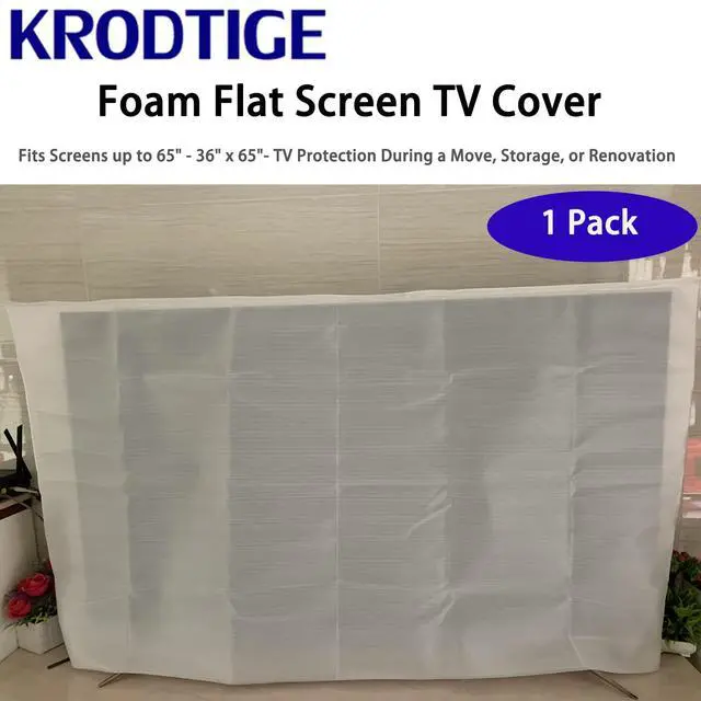 Alt view image 2 of 7 - Foam Flat Screen TV Cover (Fits TV Screens up to 65"),36" H x 65" W TV or Art Piece Protection -1 Pack