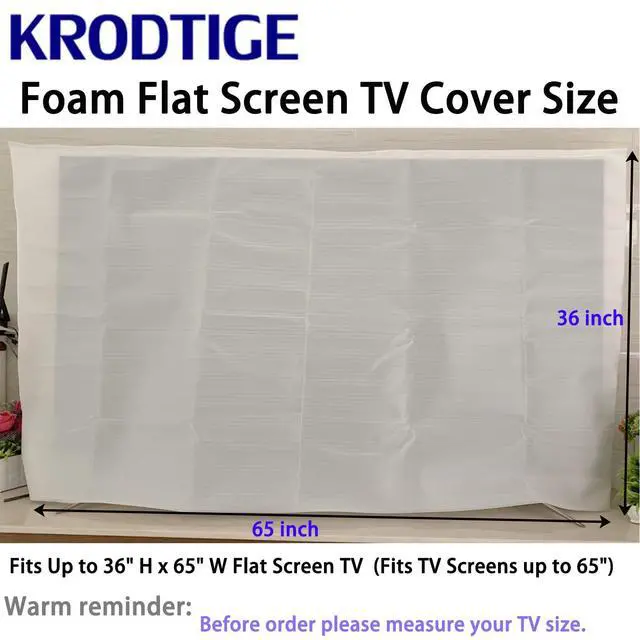Alt view image 5 of 7 - Foam Flat Screen TV Cover (Fits TV Screens up to 65"),36" H x 65" W TV or Art Piece Protection -1 Pack