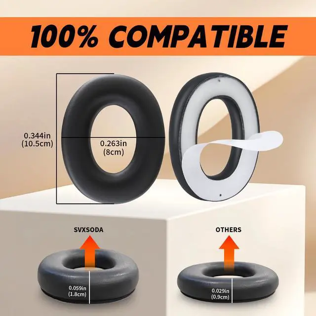 Alt view image 5 of 5 - Upgraded Replacement Foam Ear Pads for 3M WorkTunes Connect (90543, 90544, 90542, 90541, 90507) & ZOHAN EM042 Radio Headphones (037, 027, 033) Comfortable Hearing Protection Cushions (2-Pack)
