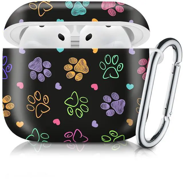 Main image of Case Compatible with AirPod 4th Generation 2024,Shockproof Protective Case Cover with Keychain for Women Men,Wireless Accessorie Charging Cases for Airpod 4th - Colorful Doodle Paw