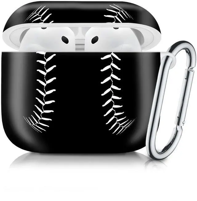 Main image of Case Compatible with AirPod 4th Generation 2024,Shockproof Protective Case Cover with Keychain for Women Men,Wireless Accessorie Charging Cases for Airpod 4th - Baseball Sport Softball American