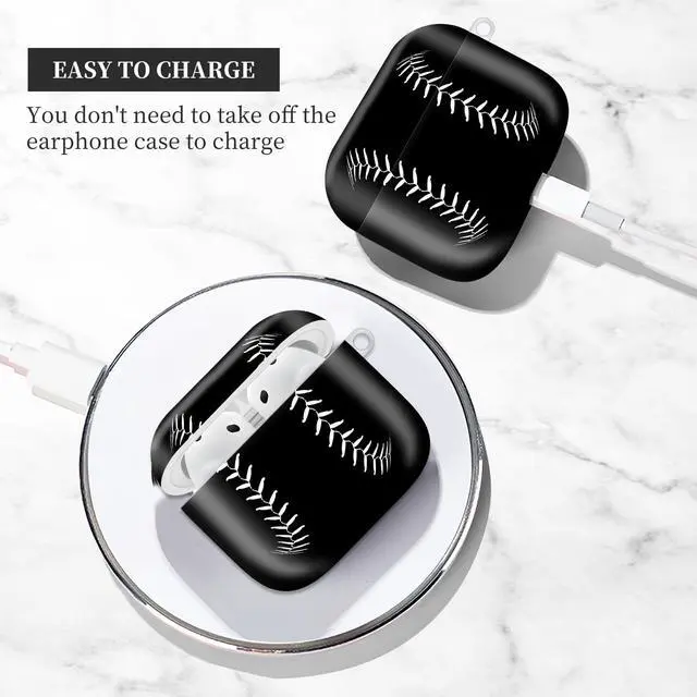 Alt view image 3 of 6 - Case Compatible with AirPod 4th Generation 2024,Shockproof Protective Case Cover with Keychain for Women Men,Wireless Accessorie Charging Cases for Airpod 4th - Baseball Sport Softball American