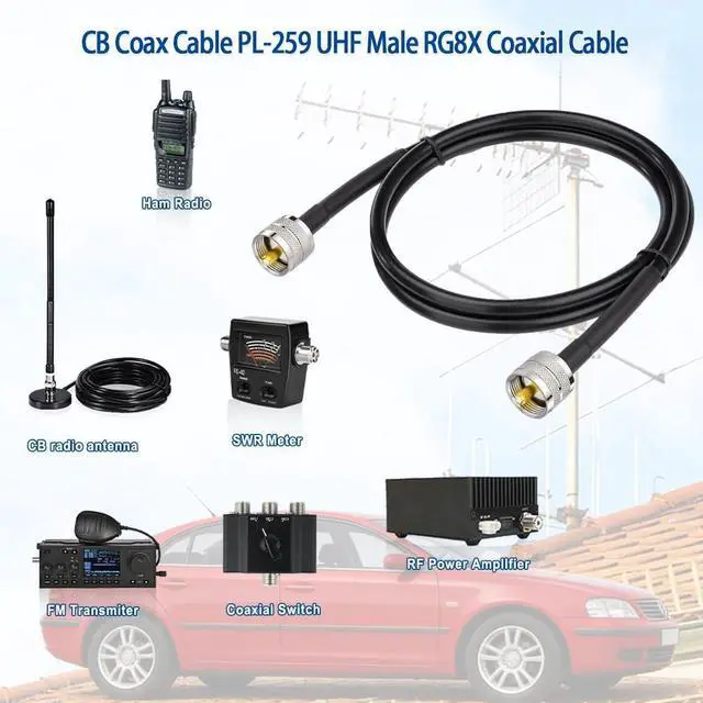 Alt view image 4 of 7 - RG8x Jumper Cable 3ft Low Loss UHF PL259 CB Coax Cable 3-Pack | 50 ohm PL259 cb antenna cables for Ham Radio Antenna Analyzer SWR Meter Dummy Load
