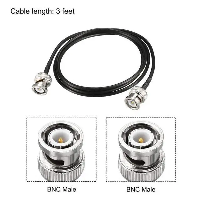Alt view image 2 of 5 - BNC Male to Male Coaxial Jumper Cable 50 ohm 3 feet RG174 for Video Signals,CCTV,DVR,Camera 2pcs