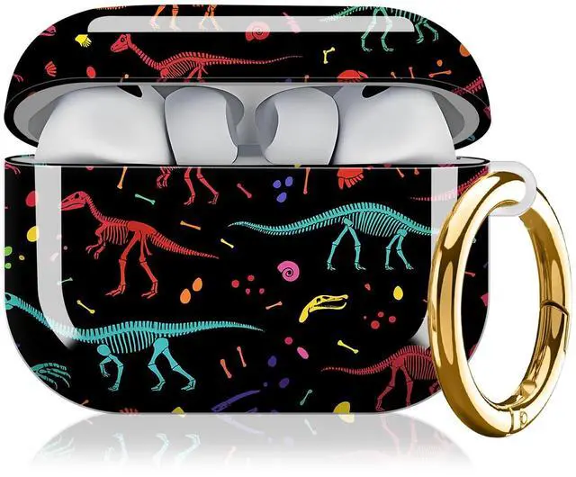 Main image of Compatible with AirPod Pro 3 Case, Cute Hard TPU Protective Cover with Keychain, Shockproof Design Case for Women & Girls,Colorful Dinosaurs