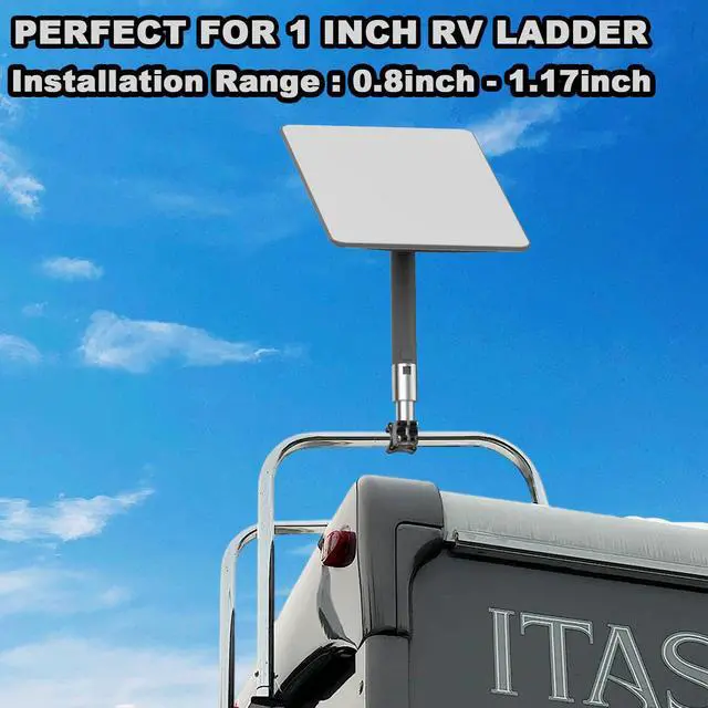 Alt view image 3 of 7 - Starlink Gen 2 Mount for RV Ladder and Roof Rack, Starlink Mini RV Ladder Mount,Load-Bearing 200lbs, Installation Range 0.8-1.17 for Any Horizontal Rod (All Aluminum Material)