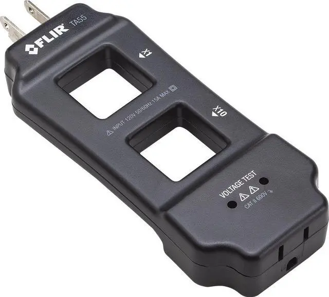 Main image of TA55 AC Current Line Splitter, 15A 120V, x1 and x10 Ranges | 2 or 3 wire outlets, x1 and x10 multiplier loops, built-in voltage test inputs, clamp meter accessory