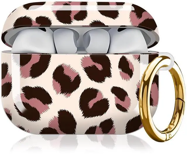 Main image of Compatible with AirPod Pro 3 Case, Cute Hard TPU Protective Cover with Keychain, Shockproof Design Case for Women & Girls,Retro Leopard